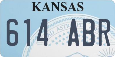 KS license plate 614ABR