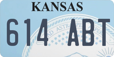 KS license plate 614ABT
