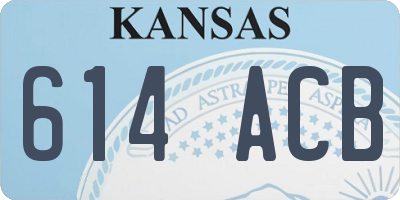 KS license plate 614ACB
