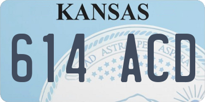 KS license plate 614ACD