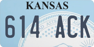 KS license plate 614ACK