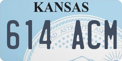 KS license plate 614ACM