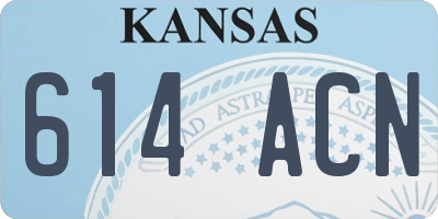 KS license plate 614ACN