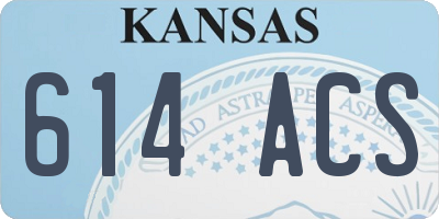 KS license plate 614ACS