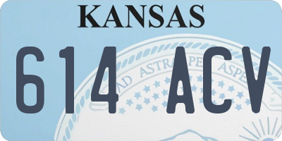 KS license plate 614ACV