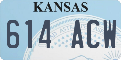 KS license plate 614ACW