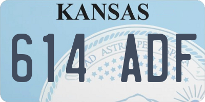 KS license plate 614ADF