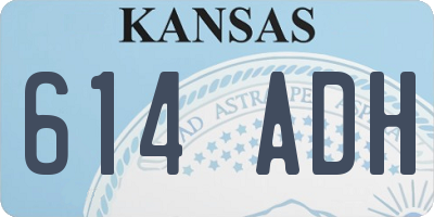 KS license plate 614ADH