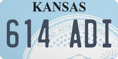 KS license plate 614ADI