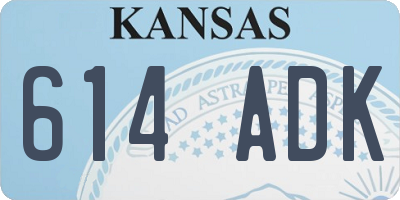 KS license plate 614ADK