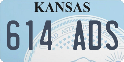 KS license plate 614ADS