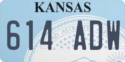 KS license plate 614ADW