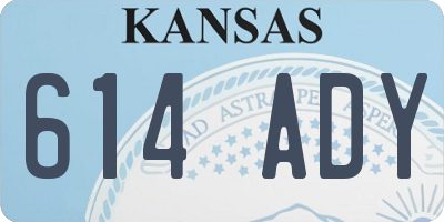 KS license plate 614ADY