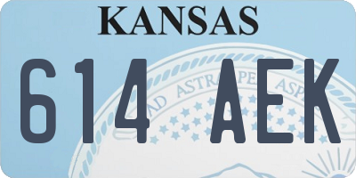 KS license plate 614AEK