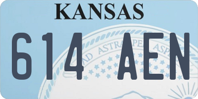 KS license plate 614AEN