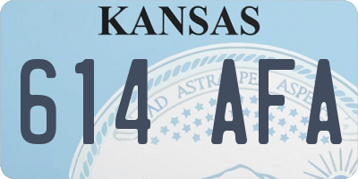 KS license plate 614AFA