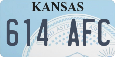 KS license plate 614AFC