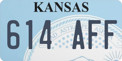 KS license plate 614AFF