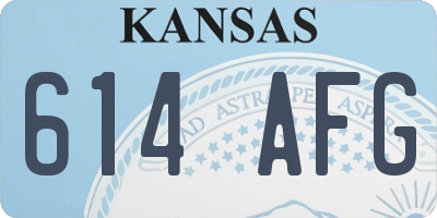 KS license plate 614AFG
