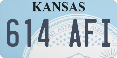 KS license plate 614AFI