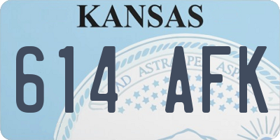 KS license plate 614AFK