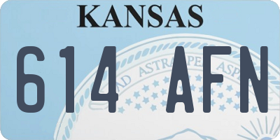 KS license plate 614AFN