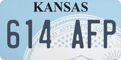 KS license plate 614AFP