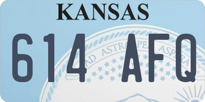 KS license plate 614AFQ