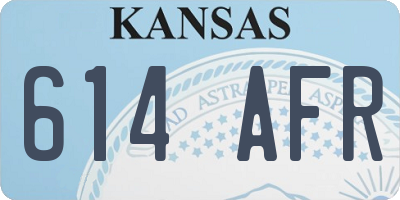 KS license plate 614AFR
