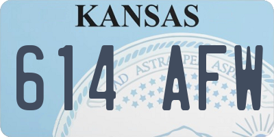 KS license plate 614AFW