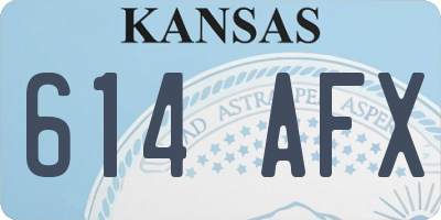 KS license plate 614AFX