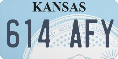 KS license plate 614AFY