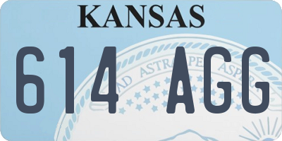 KS license plate 614AGG