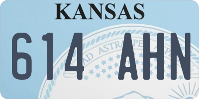 KS license plate 614AHN