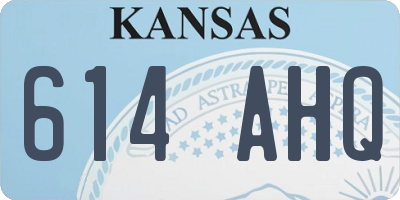 KS license plate 614AHQ