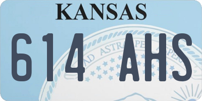 KS license plate 614AHS