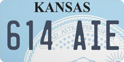 KS license plate 614AIE