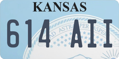 KS license plate 614AII