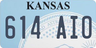 KS license plate 614AIO