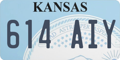 KS license plate 614AIY
