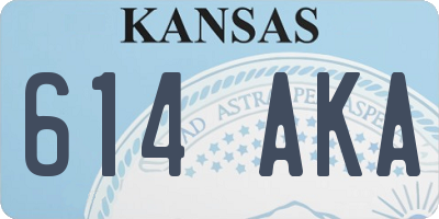 KS license plate 614AKA