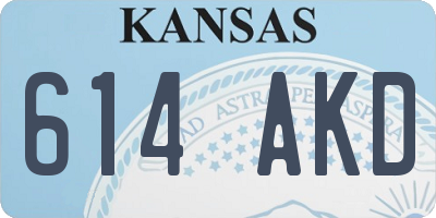 KS license plate 614AKD