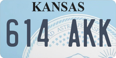 KS license plate 614AKK