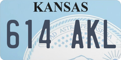 KS license plate 614AKL