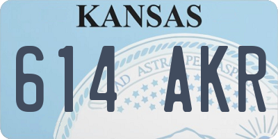 KS license plate 614AKR