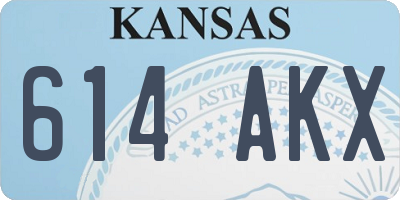 KS license plate 614AKX