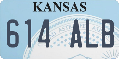 KS license plate 614ALB