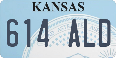 KS license plate 614ALD