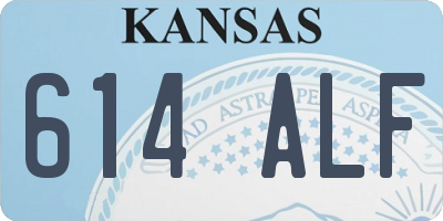 KS license plate 614ALF