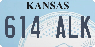 KS license plate 614ALK